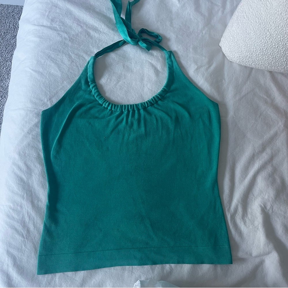Ann Taylor Silk Blend Halter Backless Top